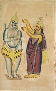 Parvati legt Shiva einen Hochzeitskranz um von Unknown artist