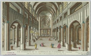 Guckkasten, Innenansicht der Kathedrale von St. Etienne de Vienne; Chereau - Er führt auch ein Geschäft für alle Arten von Papierrollen von Unknown artist