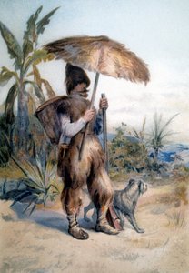 Aufführung von Robinson Crusoe, Figur des gleichnamigen Romans von Daniel Defoe