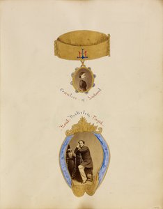 Fotocollage mit Porträts der Gräfin von Listowel und Lord Berkeley Paget von Unknown artist