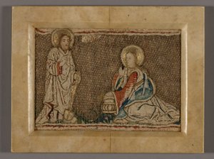 Bild (Wahrscheinlich von einem Orphrey-Band, das Christus vor Maria Magdalena darstellt) von Unknown artist