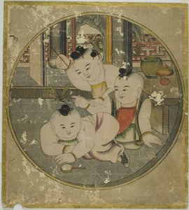 Bild von Mantis und drei Kindern (Tourou sandou zu) von Unknown artist