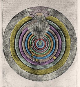 Plan des Himmels des Paradieses nach der Göttlichen Komödie von Dante Alighieri (1265-1321): Anonyme Gravur aus dem 17. Jahrhundert