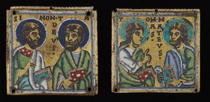 Paar von Plaketten: Simon und Thaddäus und Thomas und Matthäus