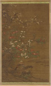Pflaumenblüten, Kamelien und Mandarinenten von Unknown artist