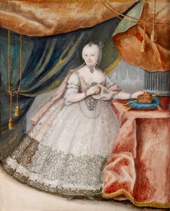 Porträt der Kaiserin Maria Theresia von Österreich (1717-1780) in einem langen Spitzenkleid von Unknown artist