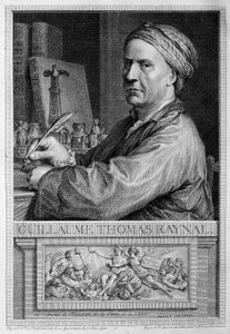Porträt im Frontispiz von Raynal - in „Philosophische und politische Geschichte der europäischen Ansiedlungen und des Handels in den beiden Indien“ von Guillaume Thomas Raynal. von Unknown artist