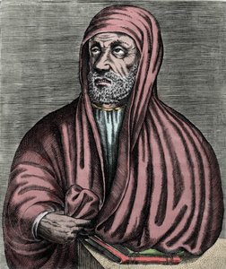 Porträt von Abu Ali al Husain ibn Abdallah ibn Sina (Avicenna) (980-1037), iranischer Arzt. Gravur des 17. Jahrhunderts. von Unknown artist