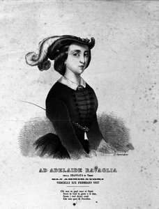 Porträt von Adelaide Ravaglia in der Darstellung der Oper „La Traviata“ von Giuseppe Verdi von 1857. von Unknown artist