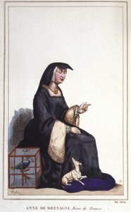 Porträt von Anne von Bretagne (1476-1514), Königin von Frankreich, Ehefrau von Karl VIII. und dann Ludwig XII. Gravur von 1830