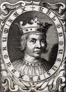 Porträt von Clovis III (? - 695), König von Austrasien. Gravur des 18. Jahrhunderts von Unknown artist
