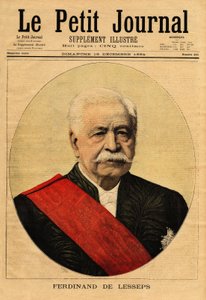 Porträt von Ferdinand de Lesseps (1805-1894), genannt „der große Franzose“, Diplomat und Unternehmer, er ist der Hauptförderer des Suezkanals, der Port-Said am Mittelmeer mit Suez am Roten Meer (Ägypten) verbindet, und des Panamakanals, der den Atlantik m von Unknown artist