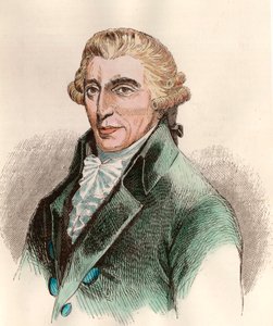 Porträt von Franz Joseph Haydn (1732 - 1809), österreichischer Komponist. Gravur des 18. Jahrhunderts. Private Sammlung.