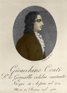 Porträt von Gioacchino Conti, genannt Gizziello (1714-1761) (Kastrat) der Italiener von Unknown artist