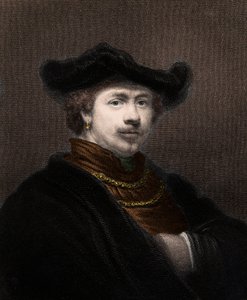 Porträt von Harmenszoon van Rijn Rembrandt (1606-1669), niederländischer Maler - Gravur - 19. Jahrhundert