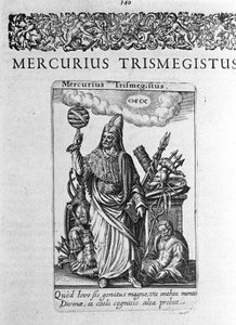 Porträt von Hermes Trismegistos, Astrologe, Idealporträt aus einem Traktat von Jacques Boissard „De divinatione et Magicis“ 1605