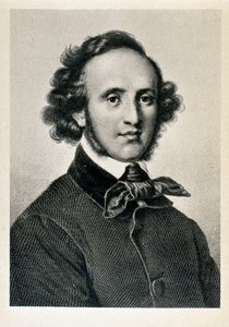 Porträt von Jakob Ludwig Felix Mendelssohn Bartholdy (1809-1847), deutscher Dirigent und Komponist. Lithographie des 19. Jahrhunderts. Biblioteca del Conservatorio Giuseppe Verdi, Mailand von Unknown artist