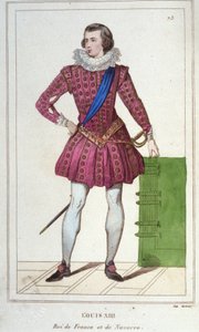 Porträt von Ludwig XIII. (1601 - 1643), König von Frankreich. Gravur von 1830