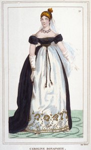 Porträt von Marie-Annonciade, bekannt als Caroline Bonaparte (1782-1839), Prinzessin Murat, Königin von Neapel. Gravur von 1830 von Unknown artist