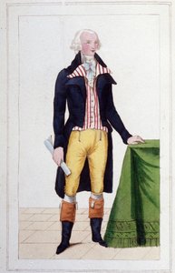 Porträt von Maximilien Robespierre (1758 - 1794). Gravur von 1830