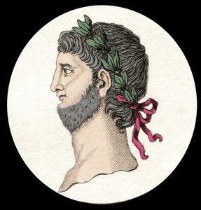 Porträt von Nero Claudius Caesar Augustus Germanicus (37-68 n. Chr.), römischer Kaiser. Gravur des 19. Jahrhunderts von Unknown artist