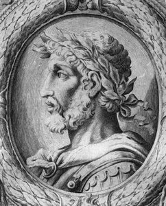 Porträt von Odoaker (Odovacar), Anführer der Heruler, Verbündeter der Hunnen und Minister von Attila (435-493). Stich aus dem 18. Jahrhundert