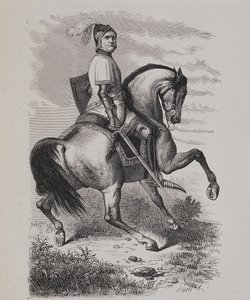 Porträt von Olivier V de Clisson (1336-1407) (Der Metzger) zu Pferd, basierend auf einem Gemälde des Musée de Versailles von Unknown artist