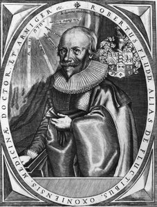Porträt von Robert Fludd (1574-1637), englischer Arzt und Humanist. Gravur aus dem 18. Jahrhundert