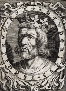 Porträt von Theuderich I. (? - 533), König von Austrasien. Gravur des 18. Jahrhunderts von Unknown artist