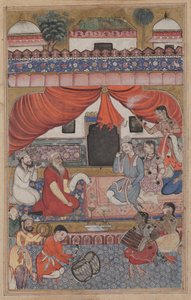 Vorbereitung der Hochzeit von Mahmuda mit dem jungen Wesir, aus einem Tuti-nama (Geschichten eines Papageis): Dreiunddreißigste Nacht