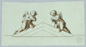 Entwurf für einen Altar mit Engeln und Giebel von Unknown artist