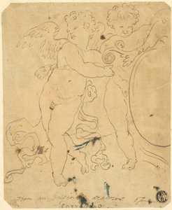 Putti mit Schild von Unknown artist