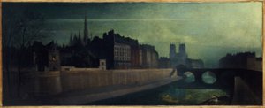 Quai des Orfèvres, Pont Saint-Michel, Notre-Dame, ca. 1860; Nachteffekt, heutiges 1. und 4. Arrondissement, zwischen 1855 und 1865