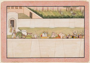 Ramas Brüder Bharata und Shatrughna verlassen Ayodhya, um Rama und Lakshmana im Wald zu finden und ihnen vom Tod ihres Vaters Dasharatha zu berichten
