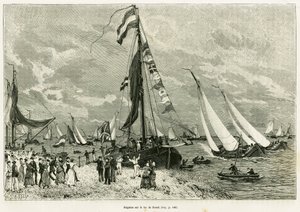 Regatten auf dem Sneekermeer (Niederlande). Gravur zur Illustration der Geschichte La Frise