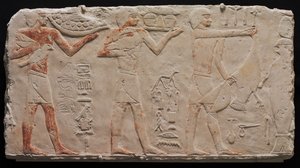 Relief von drei Opferträgern von Unknown artist