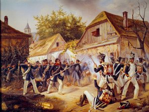 Russlandfeldzug: Die Kapitulation der Truppen von Vandamme in der Schlacht von Kulm am 30.08.1813. 1813 Paris, Museum der Armee von Unknown artist