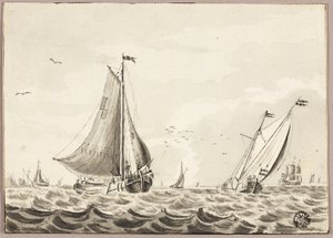 Segelboote auf dem Meer von Unknown artist