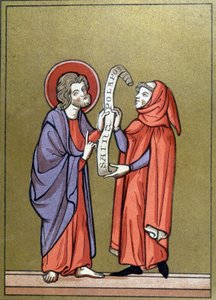Der heilige Paulus erhält seine Mission von Christus - aus einem Dokument des 13. Jahrhunderts von Unknown artist