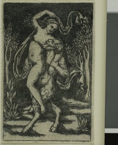 Satyr trägt eine Nymphe