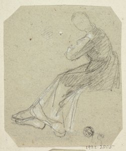 Sitzende Frau im Profil von Unknown artist