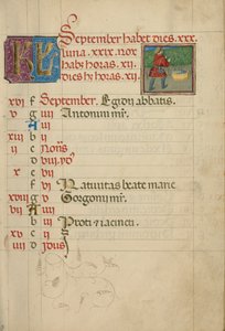 September Kalenderseite; Traubenlese