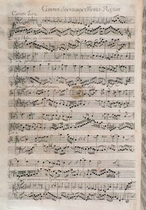 Notenblatt von Canones diversi super thema regium, Musikalisches Opfer von Johann Sebastian Bach (18. Jahrhundert) von Unknown artist