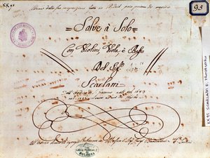Notenseite für Salve Regina von Domenico Scarlatti