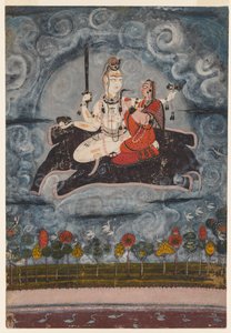 Shiva und Devi auf Gajasuras Haut