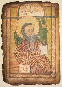 Einzelblatt aus einem Evangelienbuch mit einem Porträt des Hl. Lukas von Unknown artist