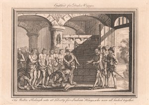 Sir Walter Raleigh befreit fünf indianische Könige, die alle miteinander verbunden waren von Unknown artist