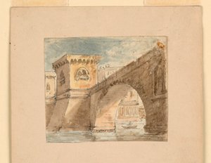 Bühnenbild, Brücke über Wasser