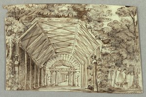 Bühnenbild, Gartenpavillon von Unknown artist