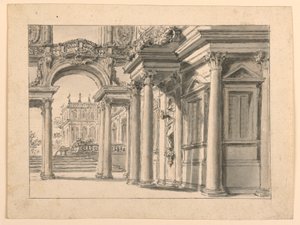 Bühnenbild: Palastgarten-Architektur